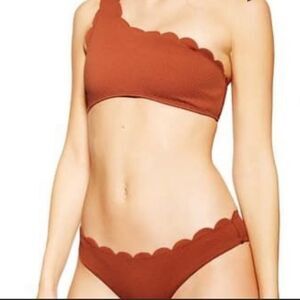 Chelsea28 One Shoulder Bikini Scalloped Edges Size XL